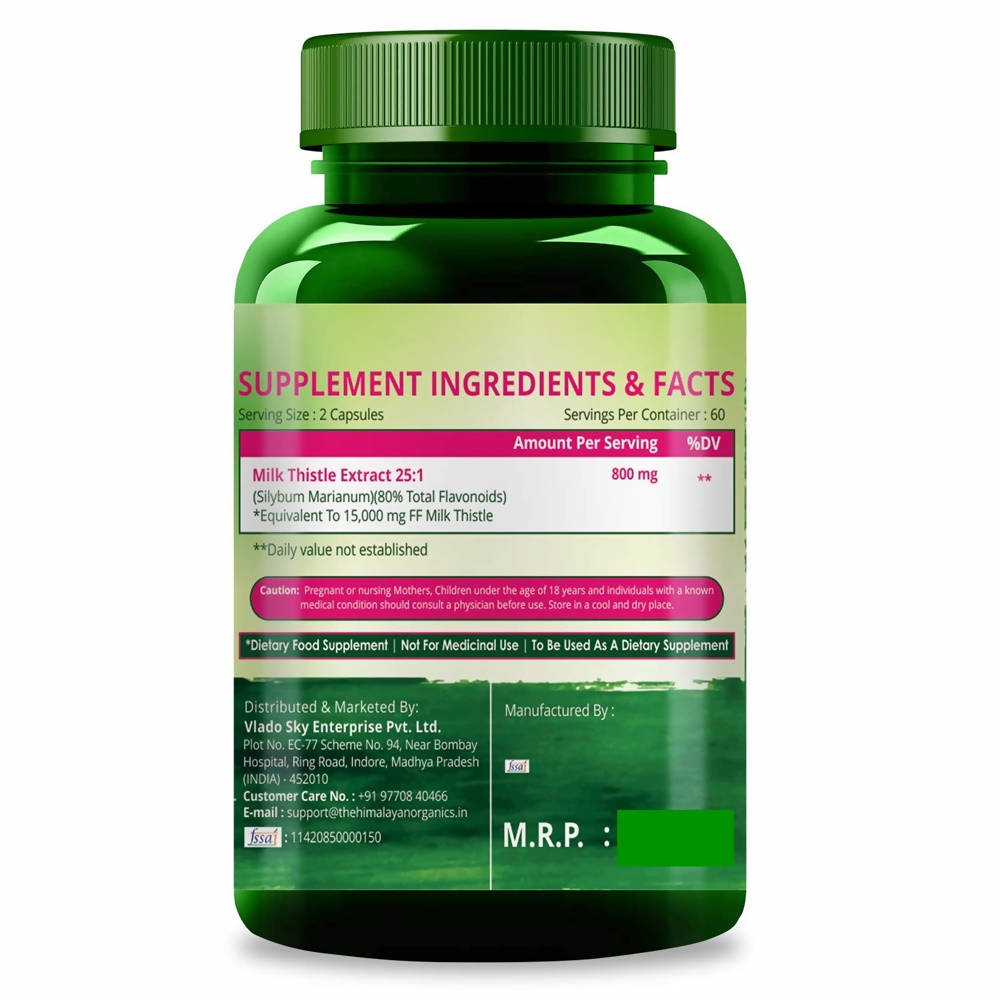 Himalayan Organics Milk Thistle, Liver Detox: 120 Capsules