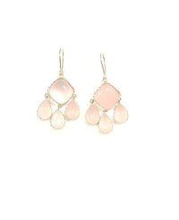 Thumbnail for Bling Accessories Statement Rose Quartz Semi Precious Stone Earrings