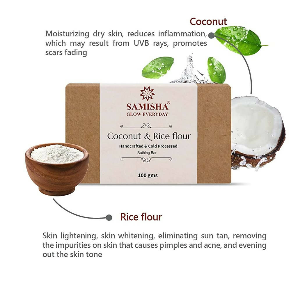Samisha Organic Coconut Milk & Rice Flour Skin Healing Bathing Bar - Distacart