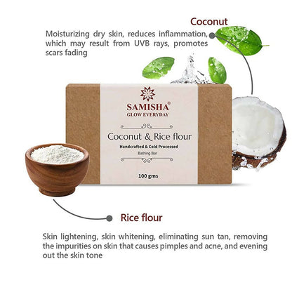 Samisha Organic Coconut Milk & Rice Flour Skin Healing Bathing Bar - Distacart
