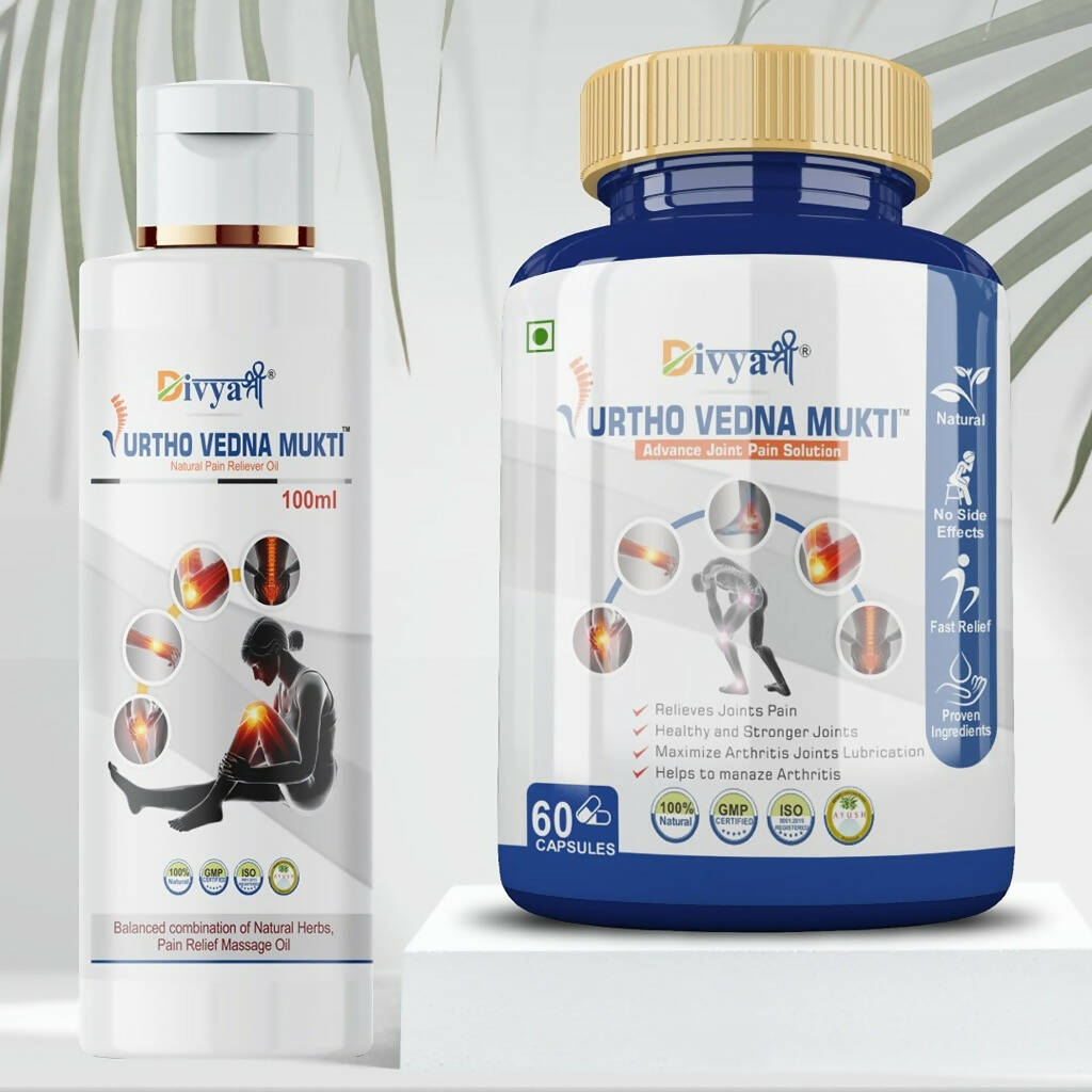 Divya Shree Urtho Vedna Mukti Capsule & Oil Ayurvedic Joint Pain Relief Kit - Distacart