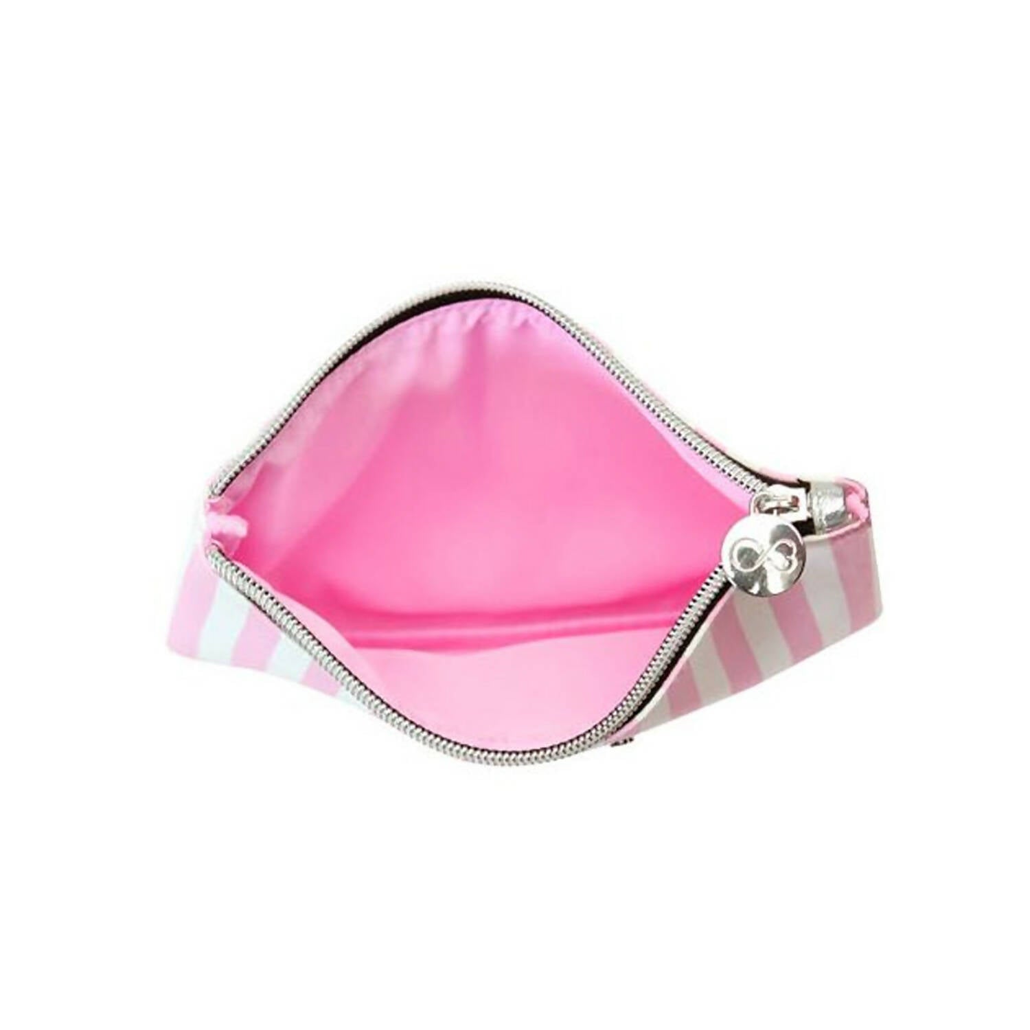 Colorbar Pouch Lips & Lashes Flat Pouches (Set Of Two) - White+Blush Pink - Distacart