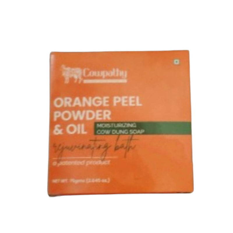 Cowpathy Orange Peel Powder &amp; Orange Oil Cow Dung Bath Soap (75Gms) - Distacart