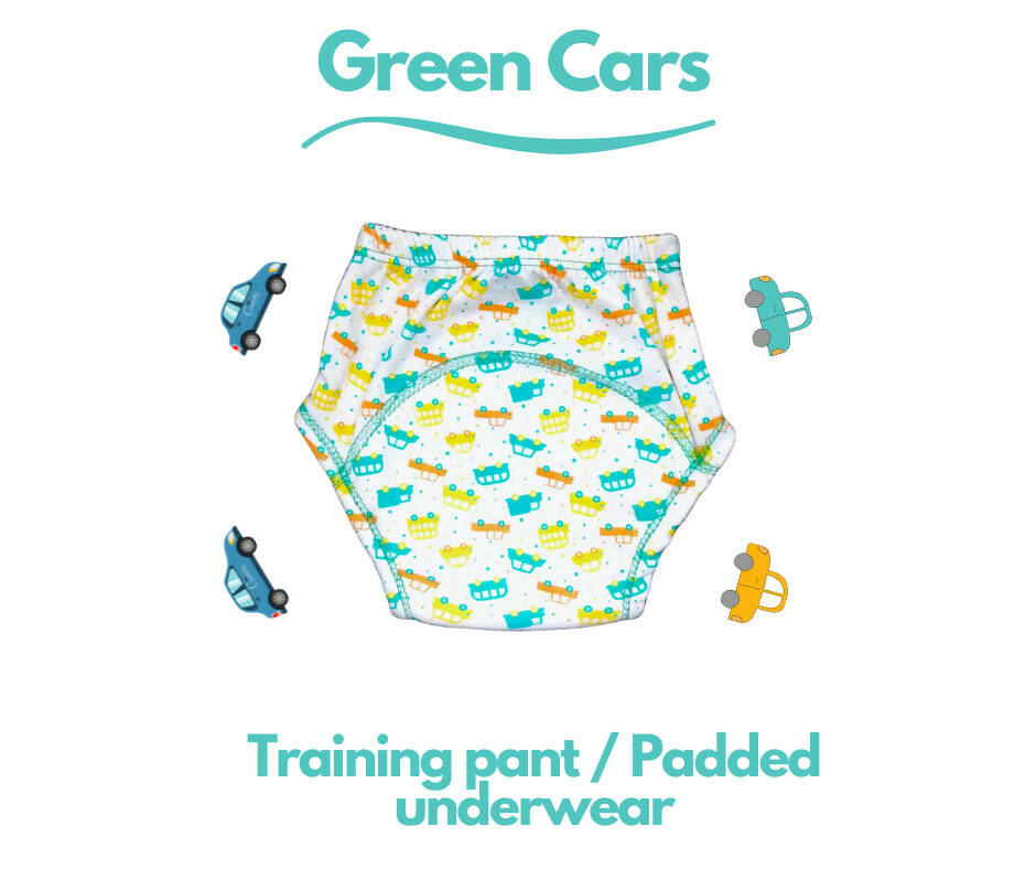 Buy Kindermum Cotton Padded Pull Up Training Pants/Padded Underwear For  Kids Peachy Star & Green Car-Set of 2 pcs Online at Best Price
