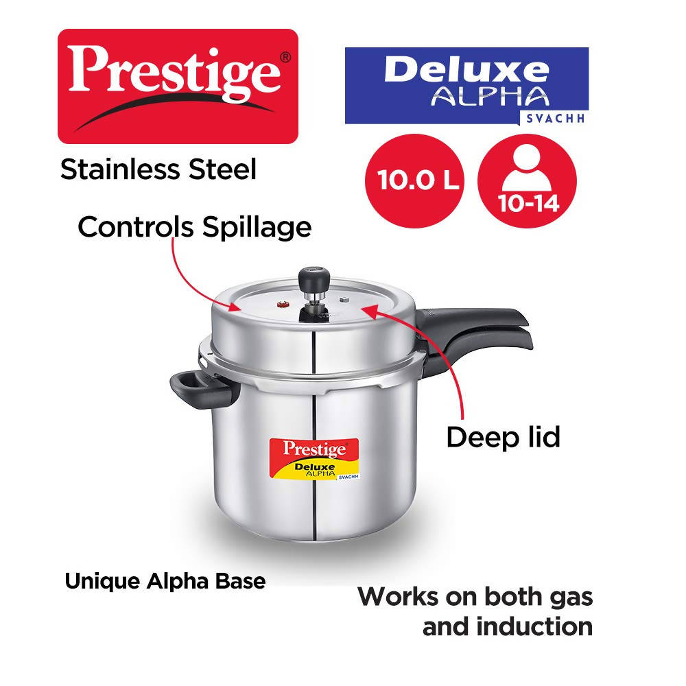 Prestige SS Deluxe Alpha Svachh Stainless steel Pressure Cooker