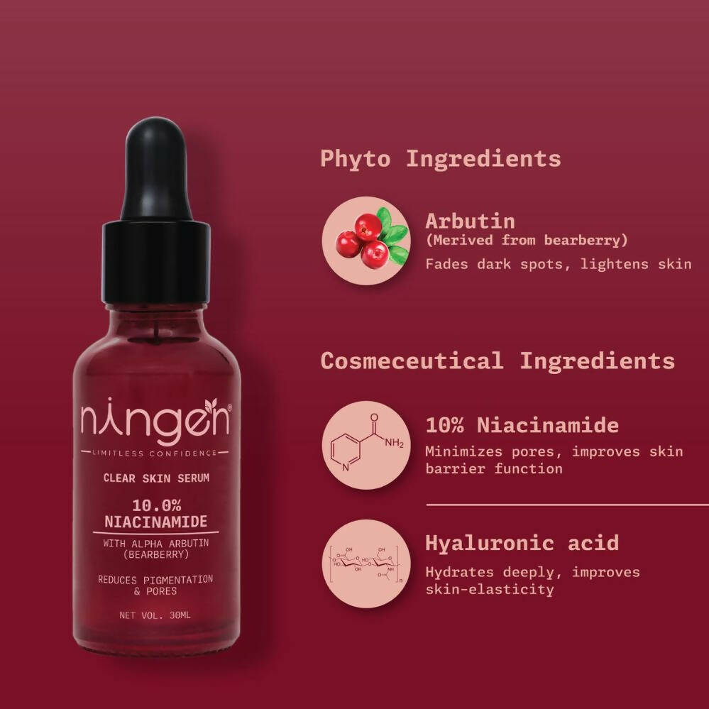 Ningen Clear Skin Serum - 10% Niacinamide with Arbutin - Distacart