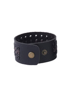Thumbnail for NVR Men's Black Leather Bracelet - Distacart