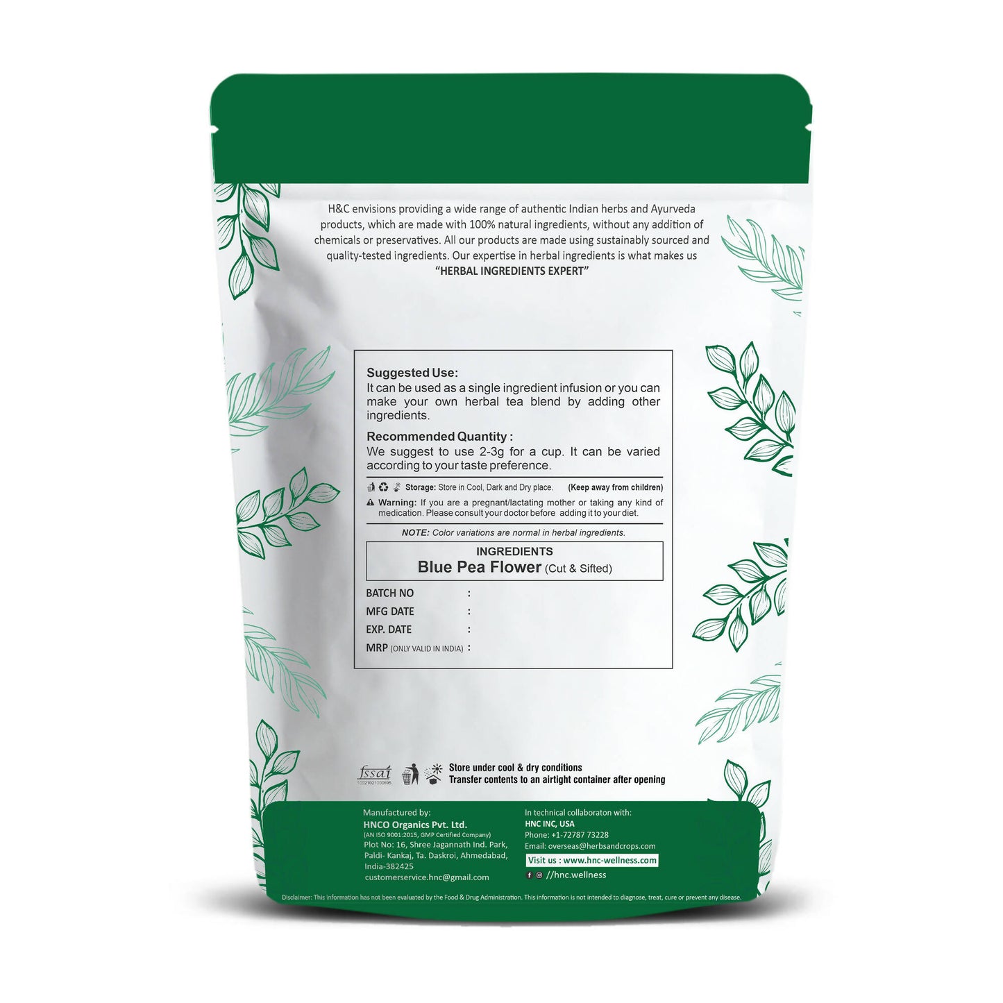 H&C Herbal Blue Pea Flower Cut & Sifted Herbal Tea Ingredient - Distacart