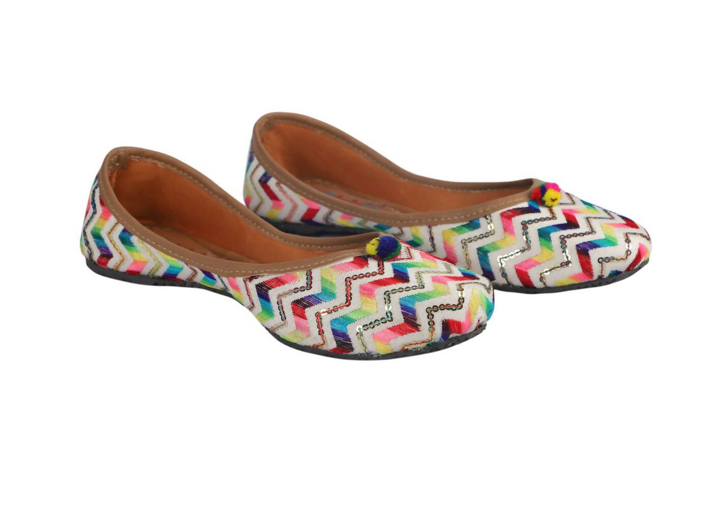 Tiny Bugs Girls Hand Crafted Ethnic Juttis - Multi - Distacart