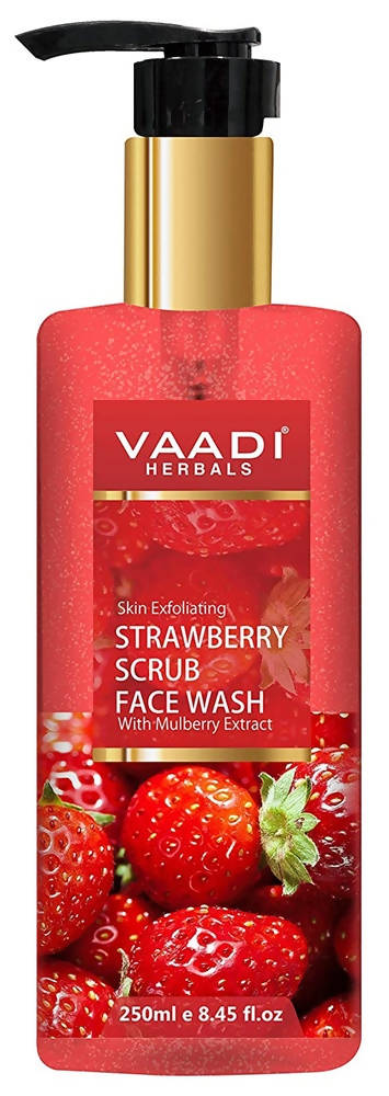 Vaadi Herbals Skin Exfoliating Strawberry Scrub Face Wash with Mulberry - Distacart