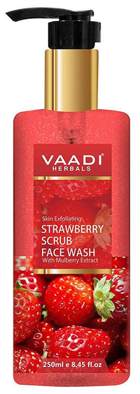 Thumbnail for Vaadi Herbals Skin Exfoliating Strawberry Scrub Face Wash with Mulberry - Distacart