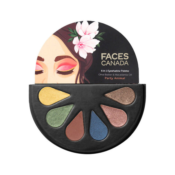 Faces Canada 6 In 1 Eyeshadow Palette - Party Animal - Distacart