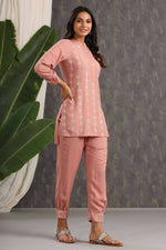 Thumbnail for Juniper Women Onionpink Rayon Embroidered Straight Kurta Sets - Distacart