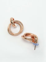 Thumbnail for NVR Women's Western Gold Plated Circular Metal Hoop Earrings - Distacart
