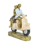 Thumbnail for Tied Ribbons Romantic Love Couple On Scooter Showpiece Statue Decorative Items For Home - Distacart
