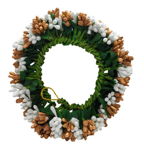 White & Gold Pollens Hair Gajra