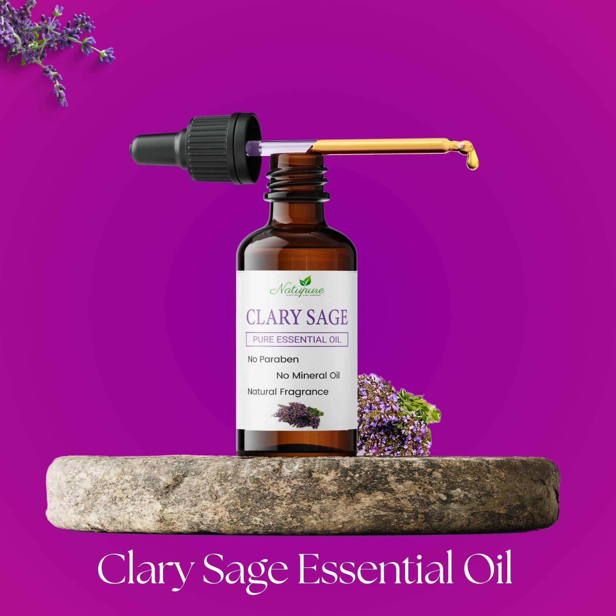 Natupure Clary Sage Essential Oil for Aromatherapy, Skin and Hair - Distacart