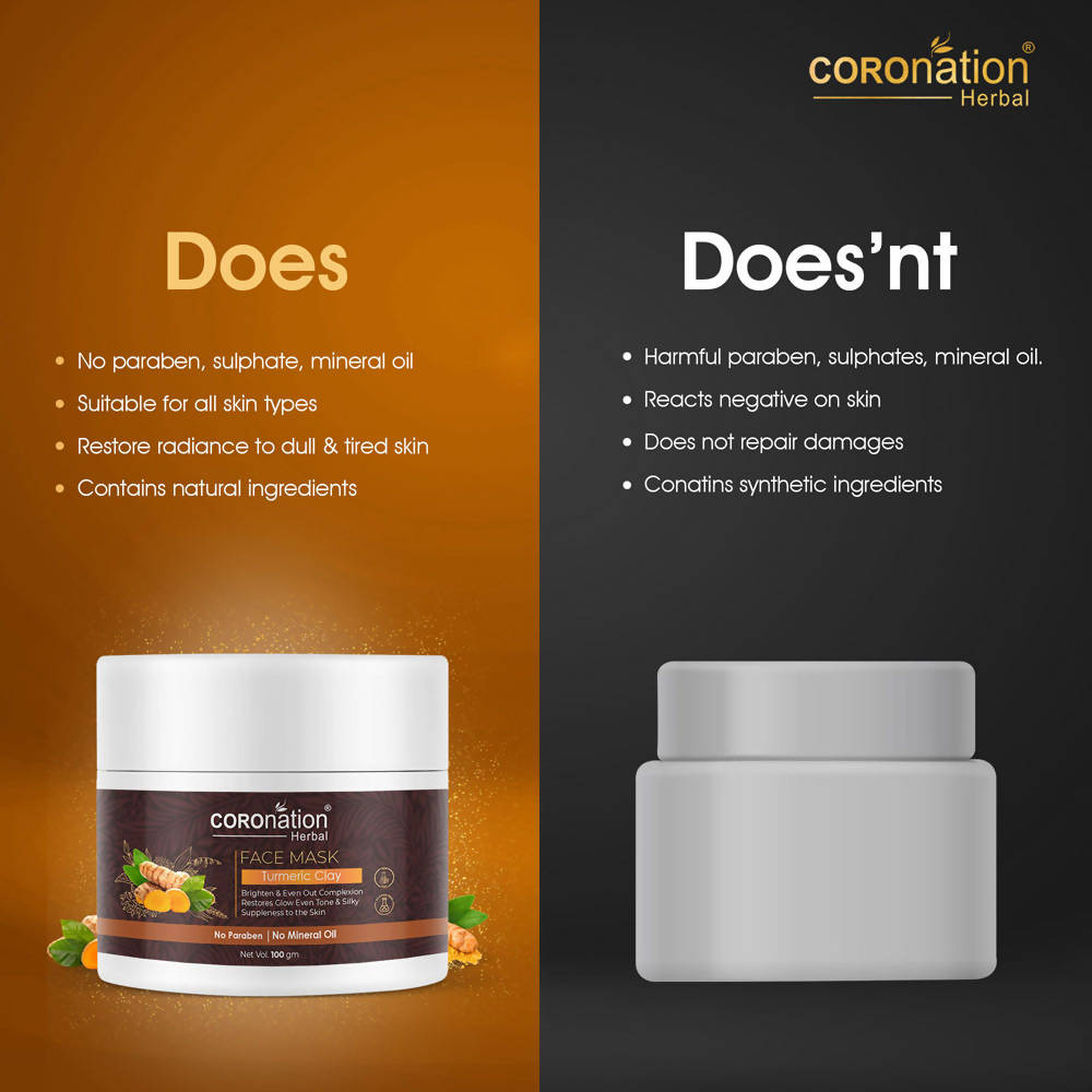 Coronation Herbal Turmeric Clay Face Mask - Distacart