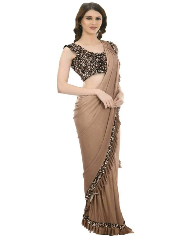 Mominos Fashion All Season Wear Camel Colour Saree