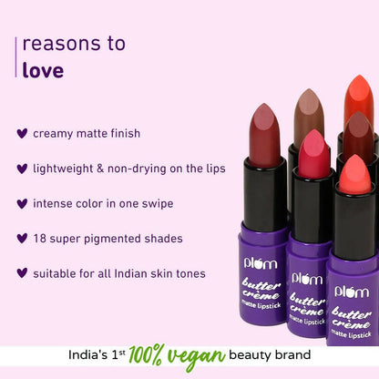 Plum Butter Crème Matte Lipstick Brownie Points - 129 (Umber Brown) - Distacart