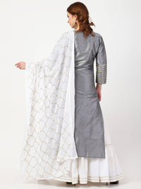 Thumbnail for Cheera Kurta With Skirt & Embroidered Dupatta set (CH108KSD) - Distacart