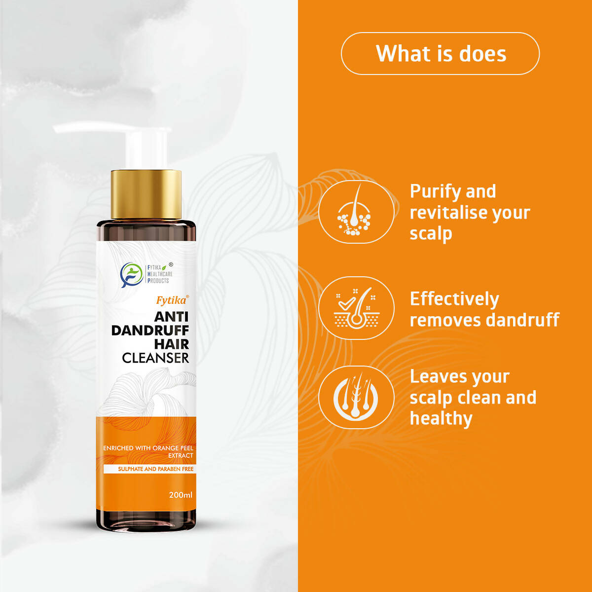 Fytika Anti dandruff Hair Cleanser with Orange Peel Extract - Distacart