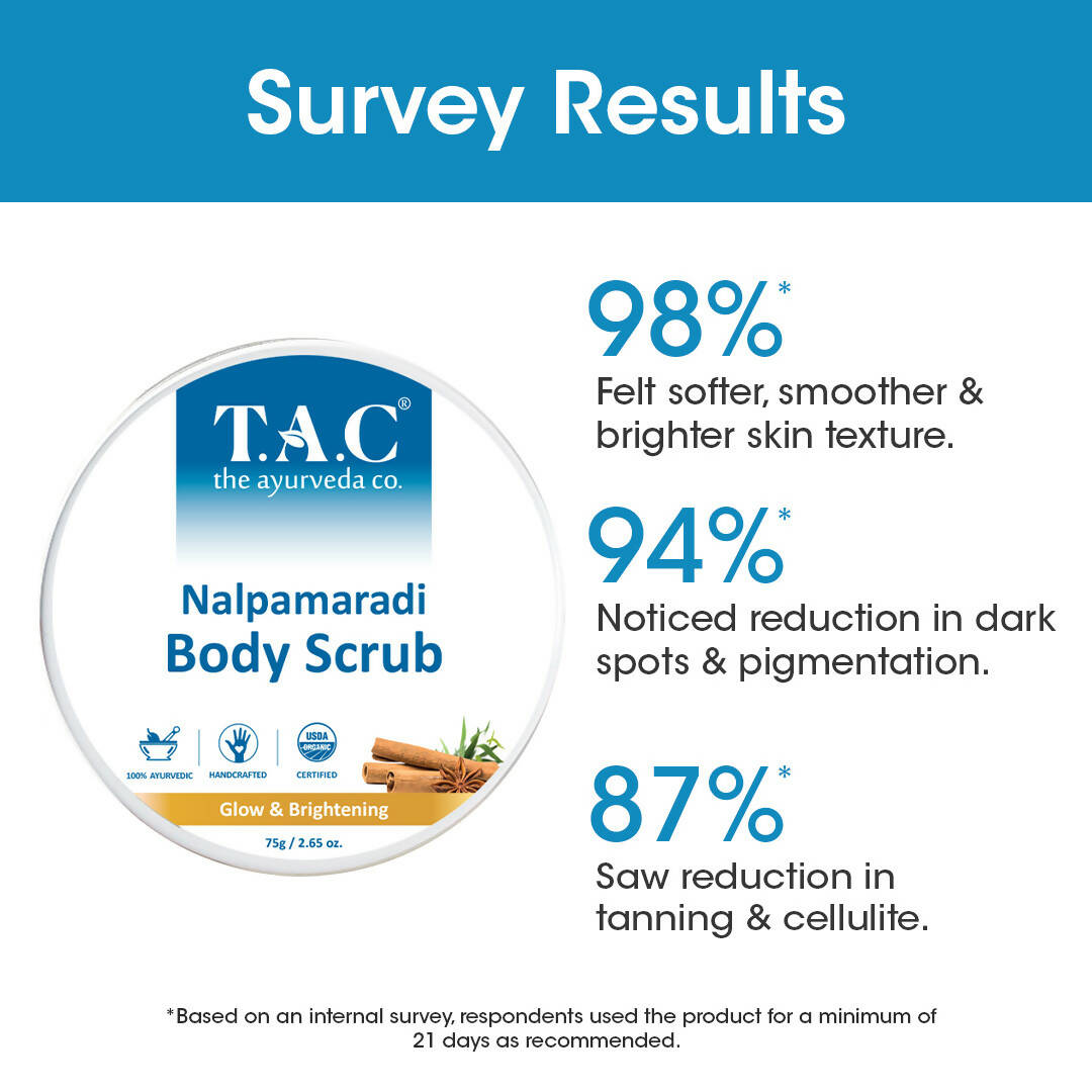 TAC - The Ayurveda Co. Nalpamaradi Body Scrub for Glow and Brightening Skin, with Triphala For Women & Men - Distacart