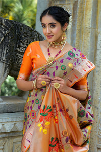 Thumbnail for Aastha Fashion Coffee Woven Kanjivaram Silk Saree with Blouse - Distacart