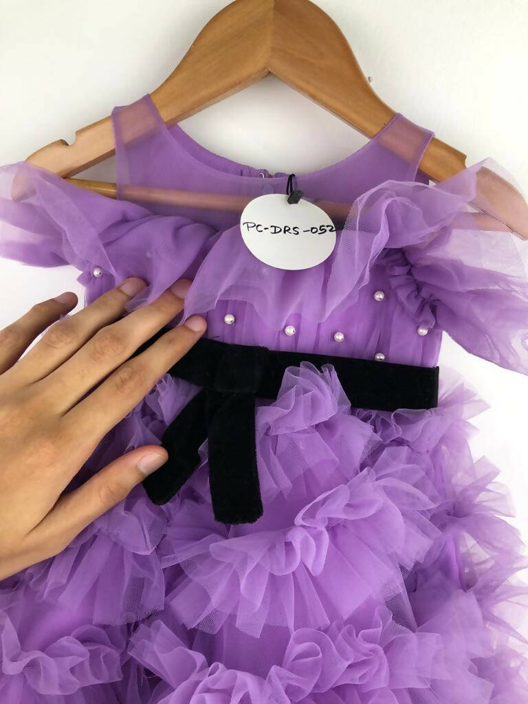 Pink Cow Fashions Purple Frilled Dress - Distacart