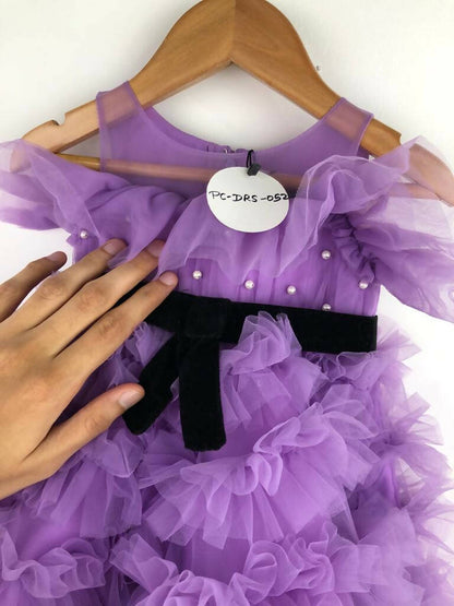Pink Cow Fashions Purple Frilled Dress - Distacart