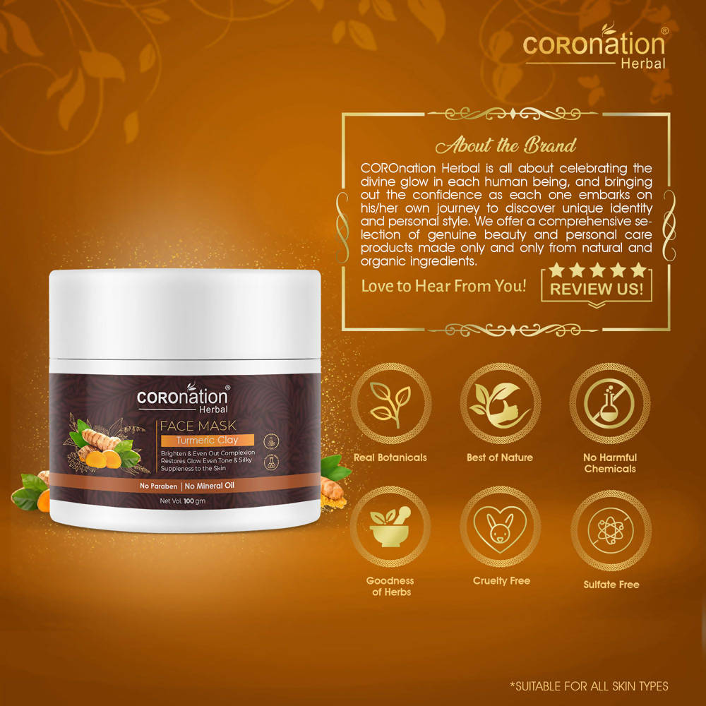 Coronation Herbal Turmeric Clay Face Mask - Distacart