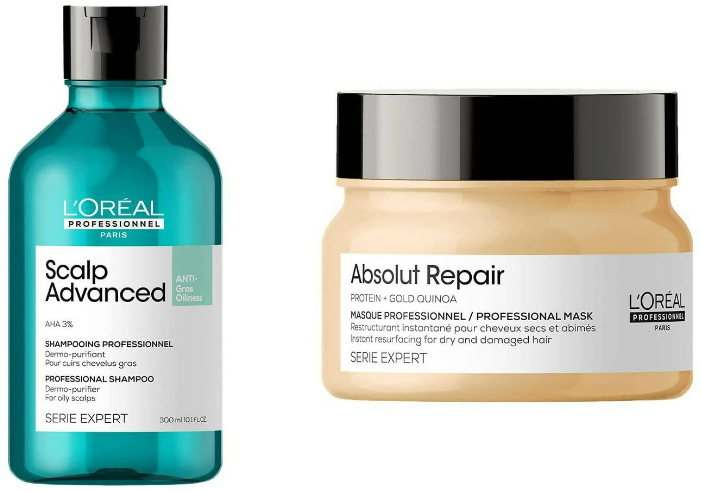 L'Oreal Paris Professionnel Scalp Advanced Anti-Oiliness Dermo-Purifier Shampoo Absolut Repair Professional Hair Mask - Distacart