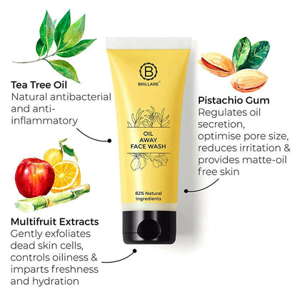 Brillare Oil Away Face Wash - Distacart