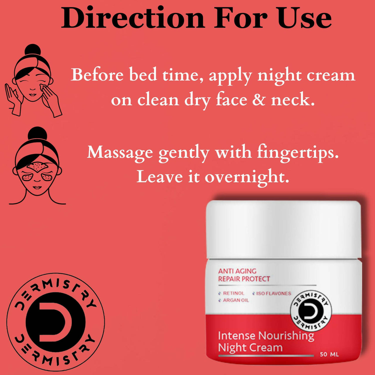Dermistry Anti Aging Intense Nourishing Night Cream & Instant Intense Face Lift Serum - Distacart