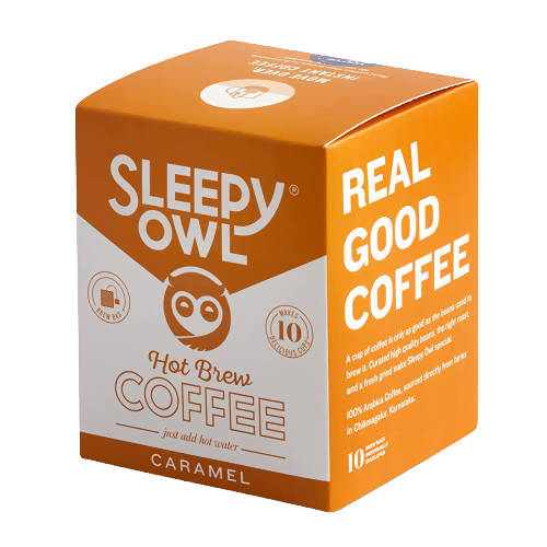 Sleepy Owl Coffee Hot Brew Caramel Bags