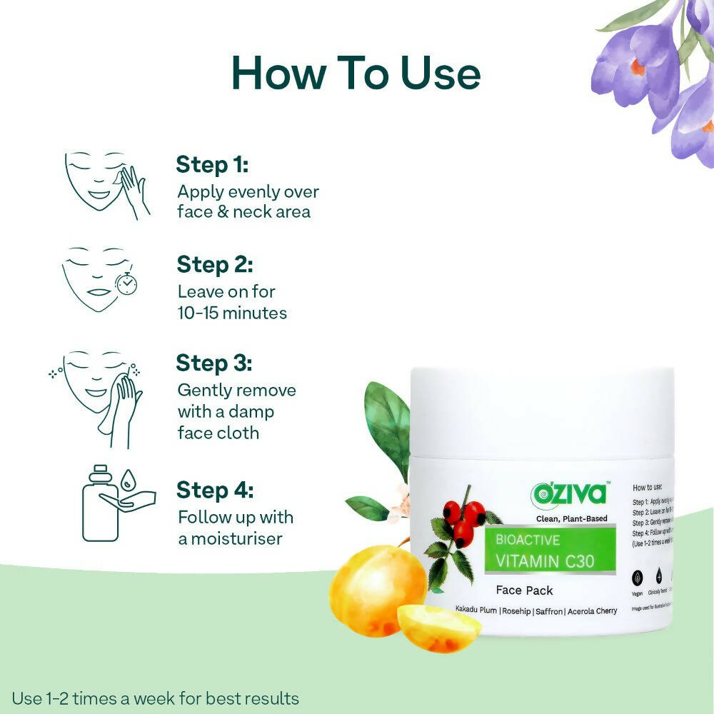 OZiva Bioactive Vitamin C30 Face Pack - Distacart