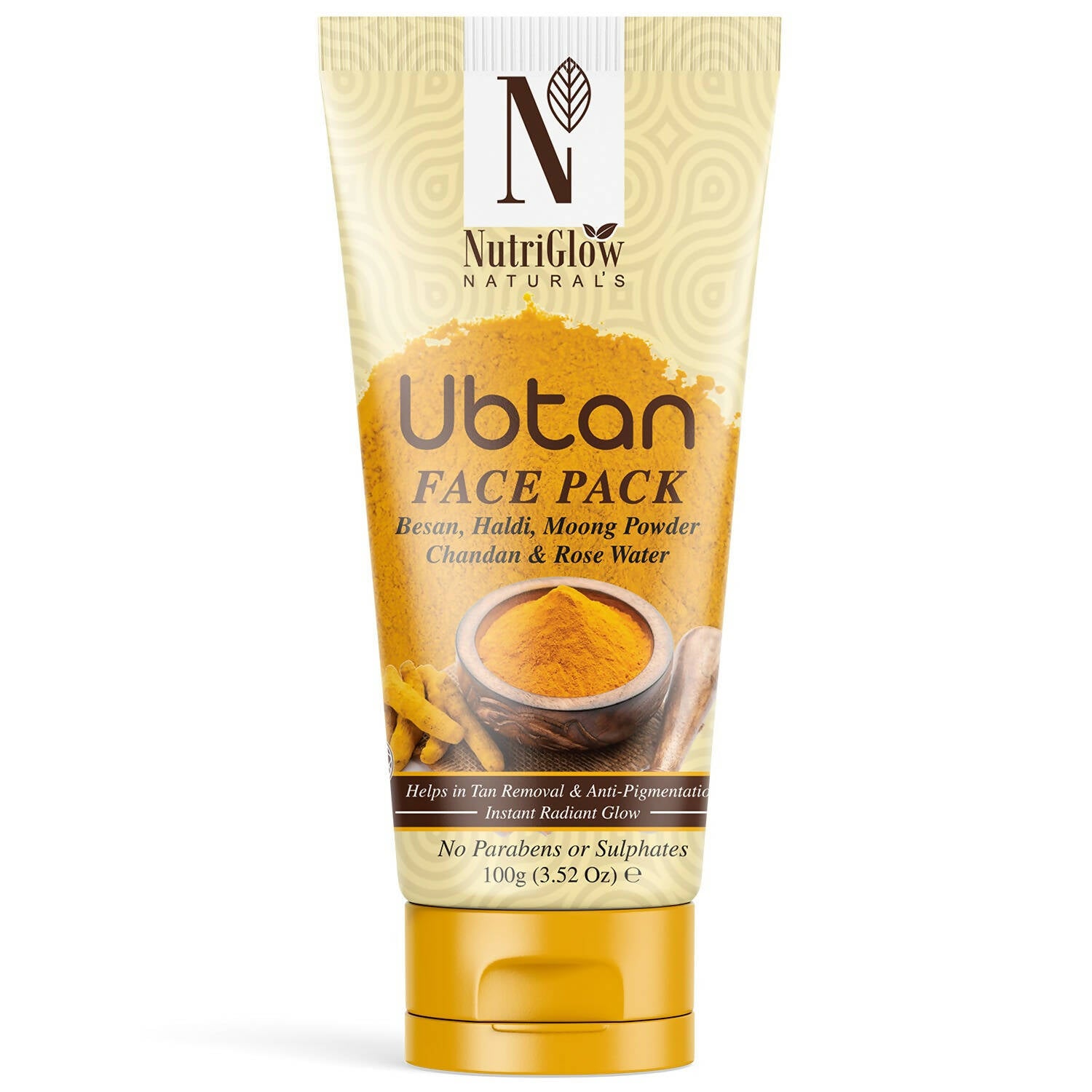 NutriGlow NATURAL'S Ubtan Face & Body Pack with Haldi & Chandan - Distacart
