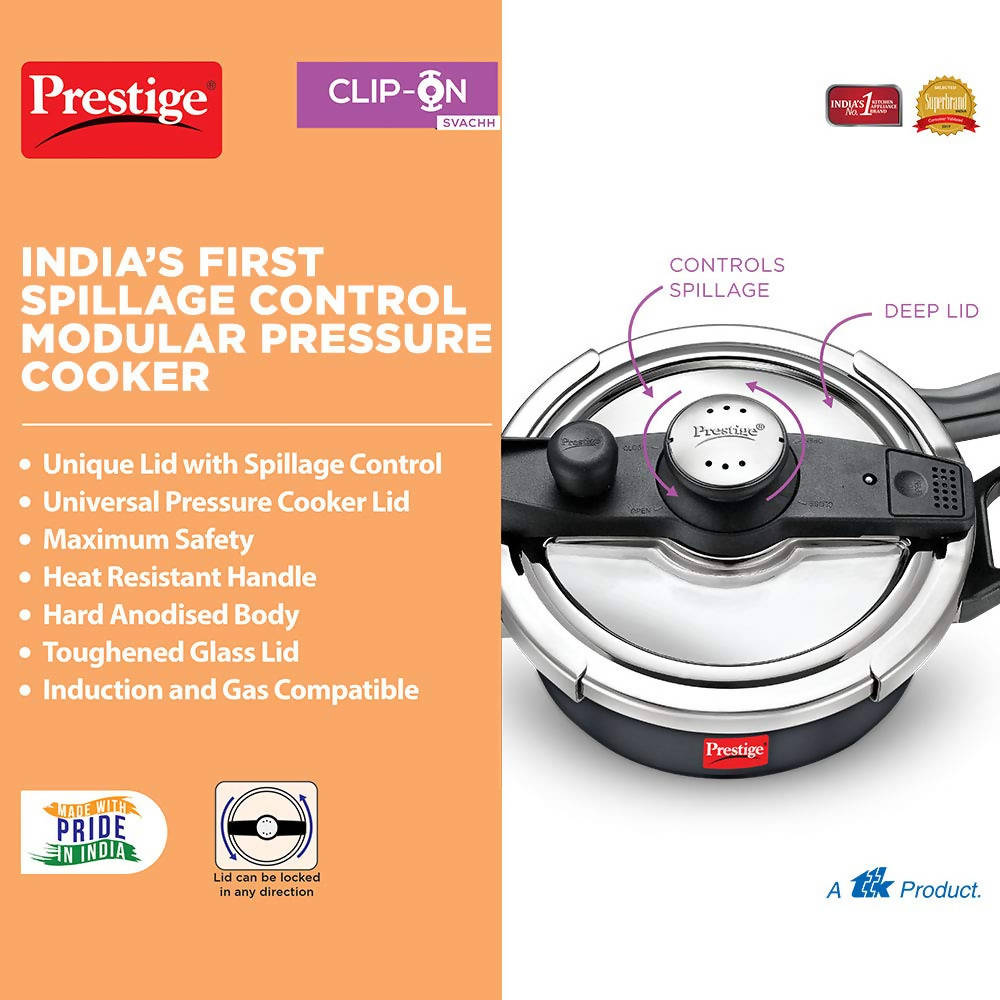 Prestige Svachh Clip-on Hard Anodised Pressure cooker