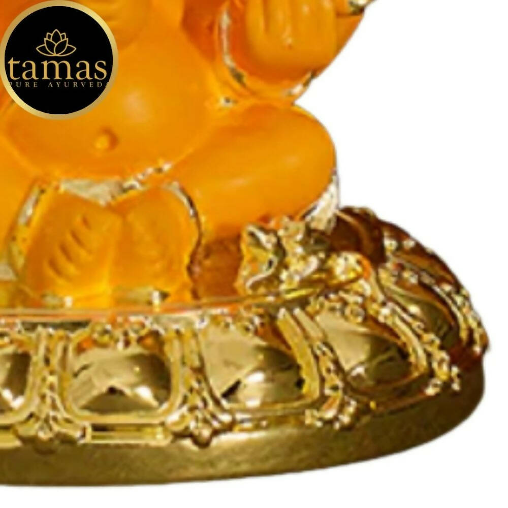 Tamas Gold Plated Gaj Karna Ganesh Idol Orange & gold Color - Distacart