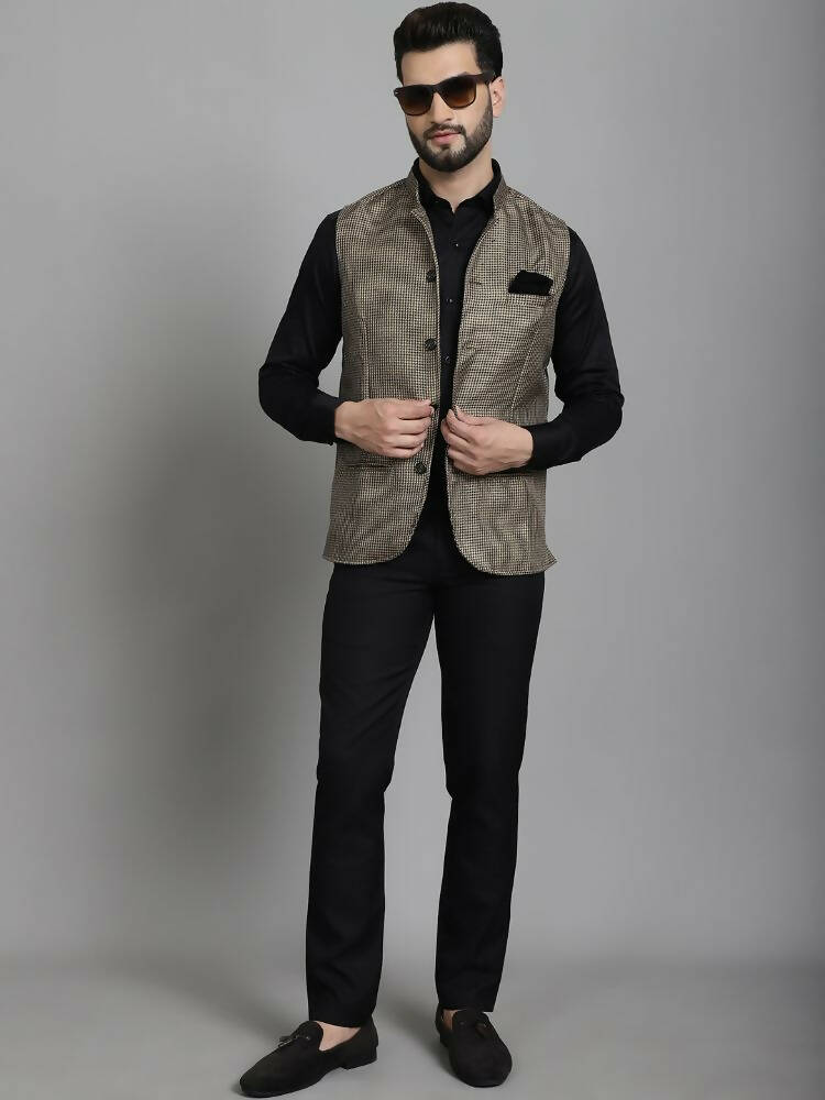 Even Apparels Nehru Jacket With Welt Pockets - Beige - Distacart