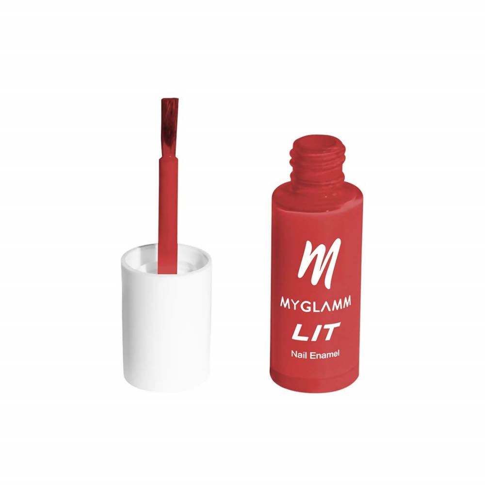 Myglamm LIT Nail Enamel - Rad - Crimson Red Shade (7 Ml) - Distacart