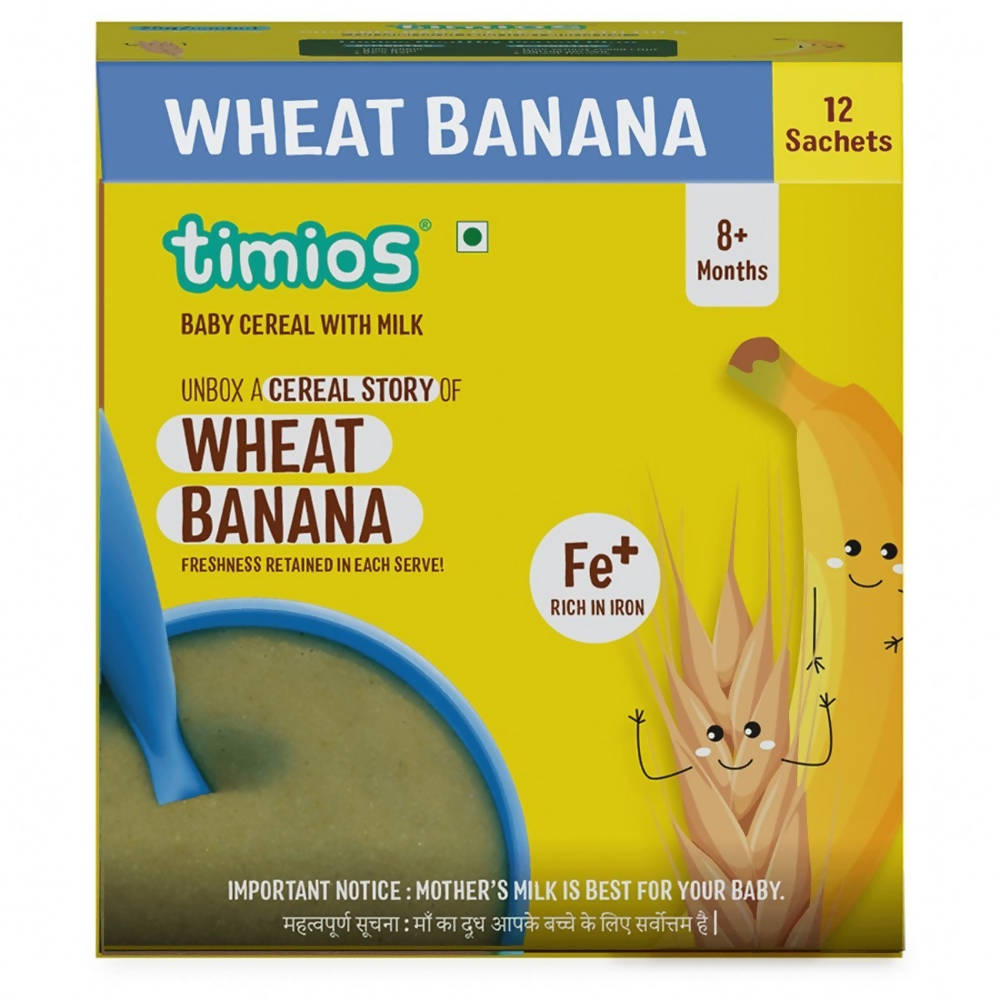 Timios Organic Wheat Banana Baby Cereal