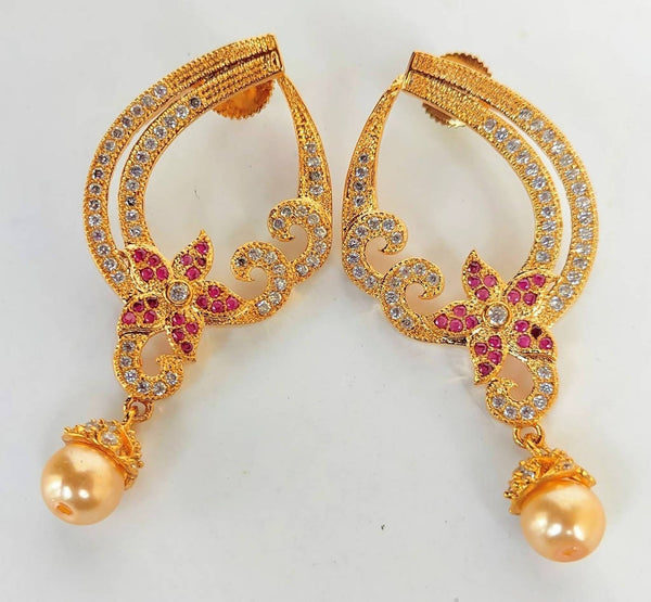 Pink CZ Designer Earrings - Distacart