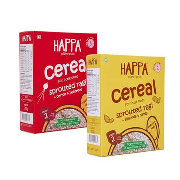Happa Organic Ragi Porridge Mix- Ragi+Almonds+Dates and Ragi+Carrot+Beetroot Combo - Distacart