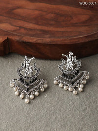 Thumbnail for Mominos Fashion Johar Kamal Silver Barrat Earrings