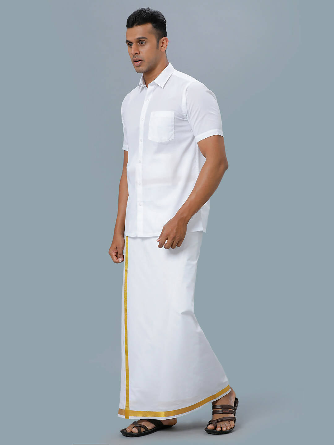 Ramraj Cotton Mens Half Sleeve Formal 100 % Cotton White Shirt - Distacart