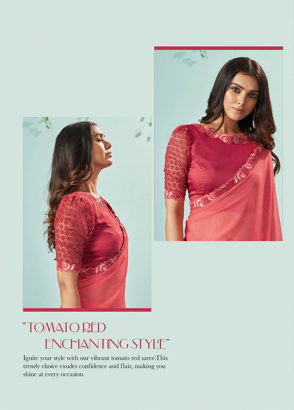 Peach Barbarie Chiffon Solid Saree With Unstitched Blouse Piece - Norita Ikshita - Distacart