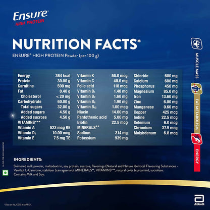 Ensure High Protein Drink for Physically Active Adults - Vanilla - Distacart