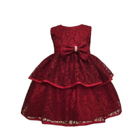 Thumbnail for Asmaani Baby Girl's Red Colour Satin A-Line Maxi Full Length Dress (AS-DRESS_22200) - Distacart