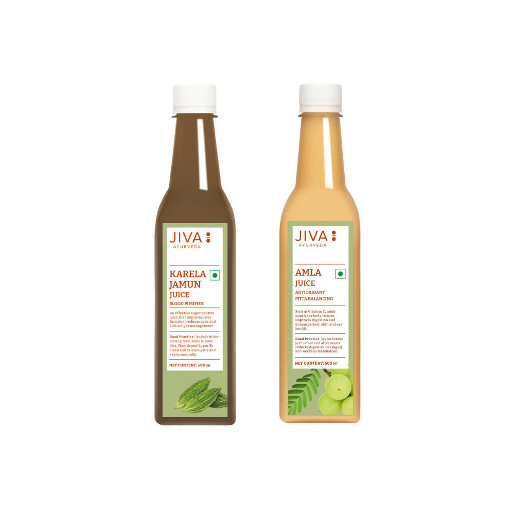 Jiva Ayurveda Karela Jamun Juice & Amla Juice Combo - Distacart